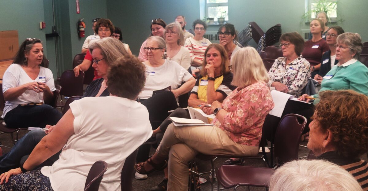 Attendees at the Friends of the Library gathering in Hooksett.